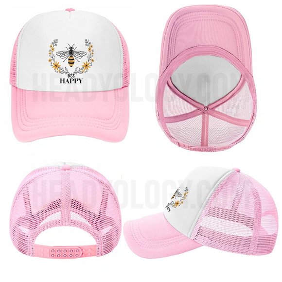 Be Happy Hats Bee Happy Baseball Hats With Bee Inside Flower Enjoying Nectar - Picture 15 of 16